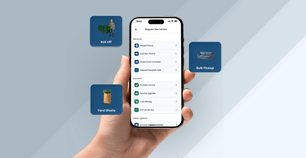 Requesting additional pickups and extra services in the WasteConnect+ app
